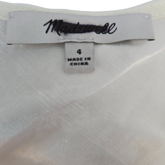 NWOT Madewell Nina Linen & Viscose Blend One Shoulder Midi Dress Size 4 - Picture 4 of 8